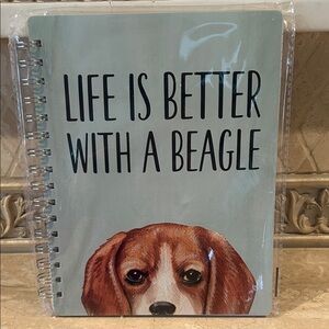 NWT Primitives By Kathy Life is Better With A Beagle Spiral Notebook